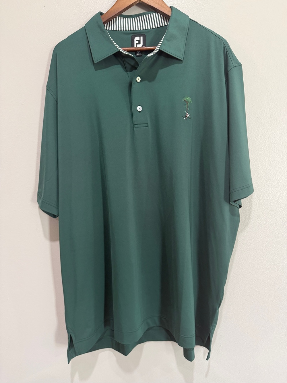 FootJoy Men's Forest Green Golf Polo size XXL with pine tree country club logo